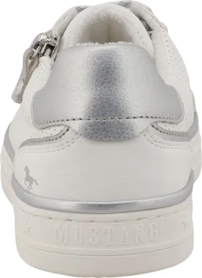 Produktbild von Mustang Damen Sneaker perforiert Reißverschluss Retro 26M0032006, Größe:38 EU, Farbe:Weiß