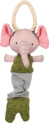 Produktbild von Flamingo Hundespielzeug für Welpen Britty Elefant mit Seil grün