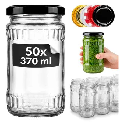 Immagine prodotto di Barattolo da 370 ml con coperchio, ideale per la conservazione di alimenti