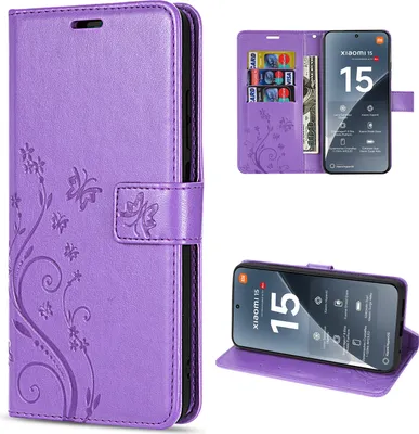 Produktbild von Hülle für Xiaomi 15 Handy Tasche Handyhülle Wallet Case Flip Cover in Lila