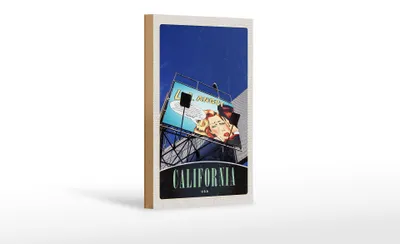 Produktbild von Holzschild Reise 12x18 cm California Amerika USA Schauspieler