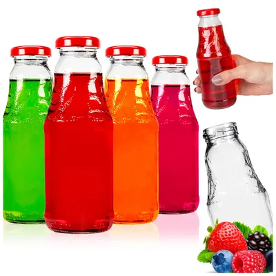 Produktbild von SuperButelki.pl – 20x Glasflasche SOCZEK 330 ml mit Schraubverschluss, 0,33 l Flaschen für Saft Wein Getränke + Trichter, Flaschenset 0,3 l Satz