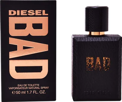 Produktbild von DIESEL BAD, Männer, 50 ml, Nicht nachfüllbare Flasche, Bergamotte, Kardamom, Lavendel, Veilchen (Blatt), Kaviar, Orris, Salbei, Ambrox, Patschuli, Tabak, Tonka-Bohne
