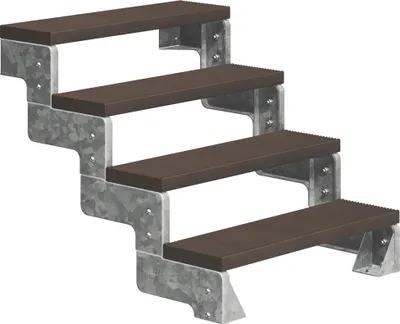 Produktbild von Dolle Außentreppe Gardentop 72-88cm Geschosshöhe mit Trimax dunkelbraun 80cm breit ohne Geländer