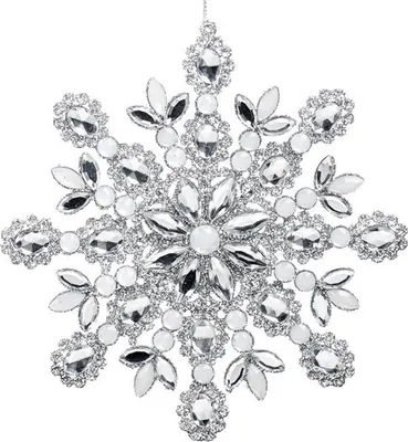 Produktbild von Goodwill Weihnachtskugel-Schneeflocke Silber-Weiß 17 cm