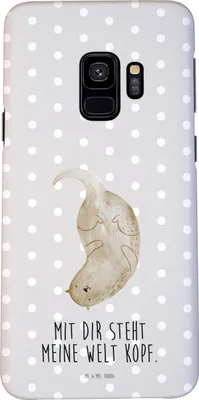 Produktbild von Mr. & Mrs. Panda Samsung Galaxy S9 Handyhülle Otter Kopfüber - Grau Pastell - Geschenk, Smartphone Hülle, Liebesgeschenk, Handy Schutzhülle, Verknallt, Seeotter, Liebe