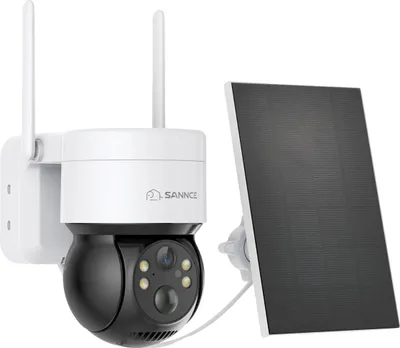 Productafbeelding van Beveiligingscamera, 4MP resolutie, 6300mA oplaadbare batterij, WiFi-connectiviteit, infrarood nachtzicht, 350° panorama en 90° kantelbereik