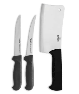 Produktbild von Pirge Butcher's Metzgermesser Set 3 TLG - Hackbeile und Ausbeinmesser - Knochenbeil