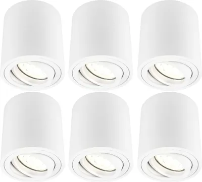 Produktbild von Ledvion LED Aufbauspot 6er Set Weiss Rund 3W Warmweiss dimmbar