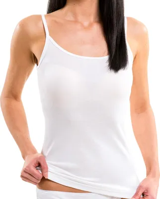 Produktbild von HERMKO 17560 2er Pack Damen Trägerhemd aus softer Baumwolle / Modal, Farbe:weiß, Größe:44/46 (L)