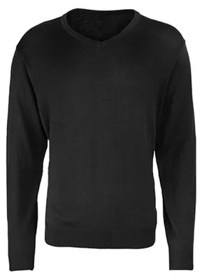 Produktbild von Premier Workwear PR694 | Herren V-Neck Knitted Sweater / ® Standard 100 - Farbe: Black - Größe: S
