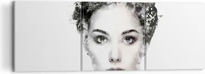 Produktbild von Bild auf Leinwand - Leinwandbild - 3 Teile - Schön Frau Gesicht - 120x40cm - Wand Bild - Wanddeko - Wandbilder - Leinwanddruck - Bilder - Wanddekoration - Leinwand bilder - Wandbild - CA120x40-4949