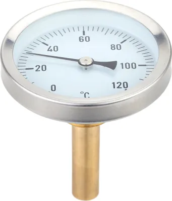 Obrázok produktu pre 63mm horizontálny teplomer s hliníkovým číselníkom 0-120��C 1/2 BSP priemer skrutky