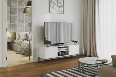 Produktbild von Fernsehschrank TV-Lowboard QUERTY QT05 weiß 150cm breit