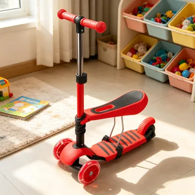 Produktbild von 3-Rad Kinder Roller Scooter,Kinder-Balance-Roller,Dreirad Roller mit Klappbar Sitz,Höheverstellbare Lenker,Faltbar Tretroller für Indoor & Outdoor