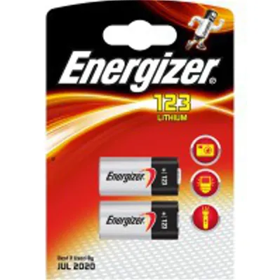 Zdjęcie produktu dla Energizer CR123/CR123A, Jednorazowa bateria, Lit, 3 V, 2 szt., 1500 mAh, Srebrny