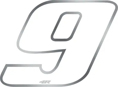 Produktbild von Aufkleber Rennnummer für Motorrad "9" Weiß 27 x 37 mm