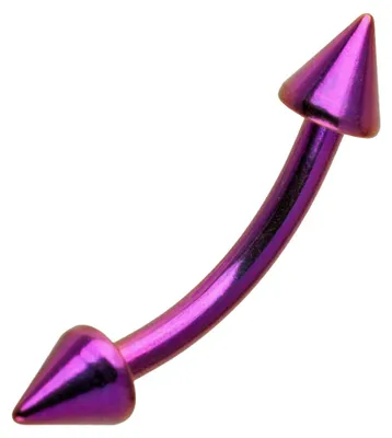 Produktbild von Augenbrauenpiercing: Piercing Titan Hantel mit Spikes purpur (pp) 6 mm