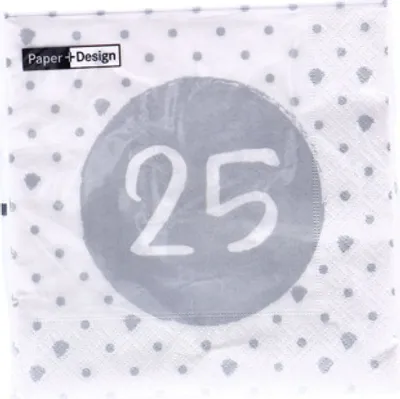 Produktbild von Servietten 33x33 cm - 25th Birthday