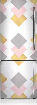 Produktbild von Kühlschrankmagne Kühlschrank Aufkleber Magnetfolie Dekoration 60x205 cm - Bunte Rombusse.