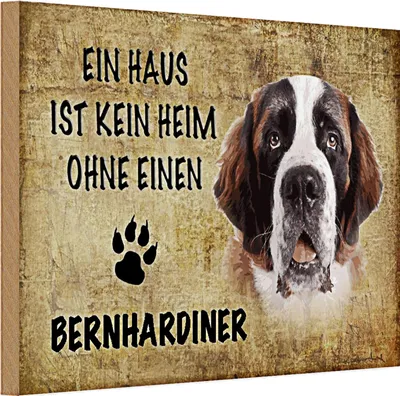 Produktbild von Holzschild Bernhardiner 30x20cm Haus ist kein Heim ohne