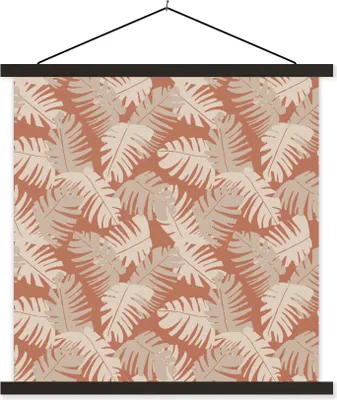 Produktbild von MuchoWow® Textilposter Sommer - Blätter - Tropisch 120x120 cm mit schwarzem Rahmen - Aufhängungsset