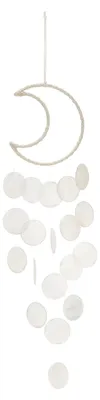 Windspiel aus Muscheln, 55x15 cm, weiß, für Innen & Außen