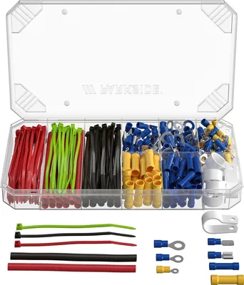 Produktbild von PARKSIDE® Kleinteileset Niedervolt (Kabel-Stecker-Kabelklemme Set)