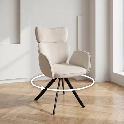Imagen del producto de Sillón tapizado con estructura de madera, con respaldo alto, de 91x61x67 cm, con una altura de asiento de 47 cm, ideal para el salón