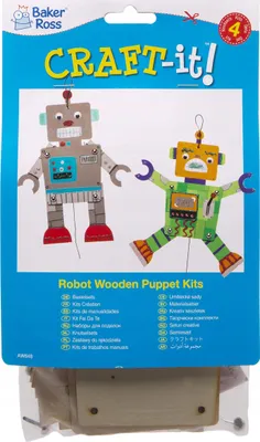 Obrázek produktu pro Dřevěné robotí figurky Baker Ross, 4 ks