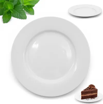 Zdjęcie produktu dla Talerz Deserowy 17cm Porcelanowy Okrągły Biały Elegancki Talerzyk do Ciasta