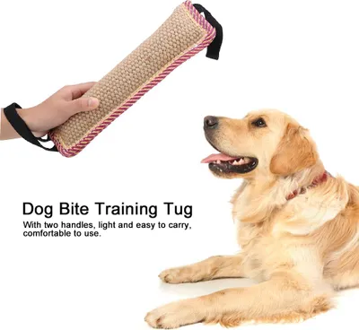 Produktbild von Robuster, tragbarer Hundebiss-Trainingsschlepper, Sackleinenstange, Zahnreinigung für Katzen und Hunde