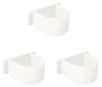 Image de Distributeur de graines pour oiseaux, 3 pièces, en forme de U, en plastique blanc, pour petits oiseaux