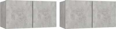 Produktbild von vidaXL TV-Hängeschränke 2 Stk. Betongrau 60x30x30 cm