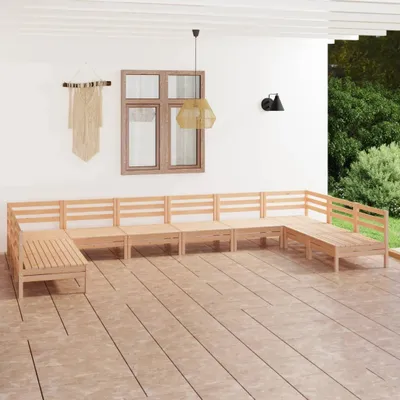 Produktbild von The Living Store 10-tlg. Garten-Lounge-Set Massivholz Kiefer