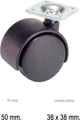 Produktbild von WOLFPACK LINEA PROFESIONAL 11111005 Räder für den Hausgebrauch Schwarze Nylonplatte 50 mm, einzeln