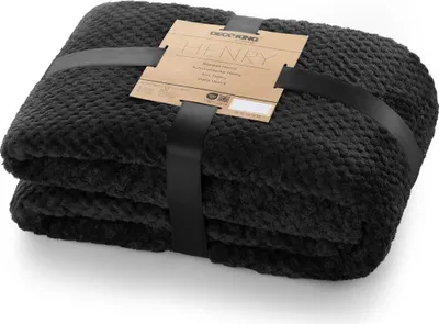 Zdjęcie produktu dla Koc DecoKing HENRY 170x210 cm czarny mikrofibra
