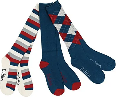 Immagine prodotto di Dublin Calzini unisex (3 paia) WB1145 (Taglia unica) (Navy/Rosso/Bianco)