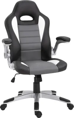 Produktbild von Bürostuhl - Schreibtischstuhl - Höhenverstellbar - Verstellbare Armlehnen - Belastbar bis 120 kg - 65×69×112–122 cm - Hellgrau