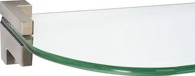 Produktbild von Glasregal 6mm + Clip PIAZZA, Befestigungsclip :Piazza Edelstahloptik, Nachbildung:Klar, Größe :90 x 15 cm