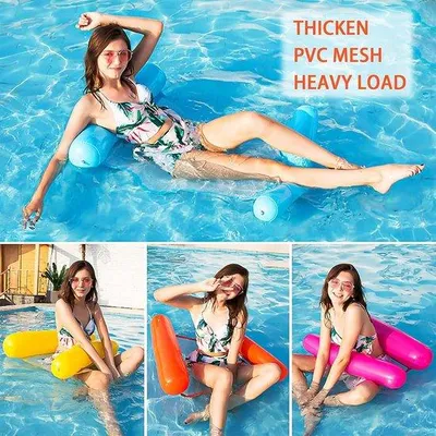 Produktbild von Famanu Schwimmmatte 4 in 1 - Aufblasbare Schwimmmatte für den Pool - Wasserliege - Schwimmring für Erwachsene - Strandparty
