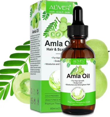 Produktbild von Amla Öl Haaröl Haarwachstum gegen Schuppen Haarausfall Kaltgepresst Bio Vegan, 1x 60ml