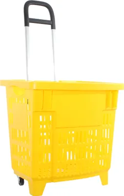 Immagine prodotto di Carrello spesa Cestino con ruote 55L Giallo