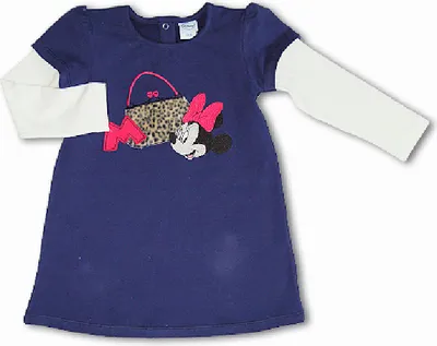 Produktbild von 73492 Disney Minnie Mouse Kleid Mädchen Blau Gr. 98 – Langärmeliges Sweatkleid mit Minnie Mouse Print – Perfekt für Herbst & Winter