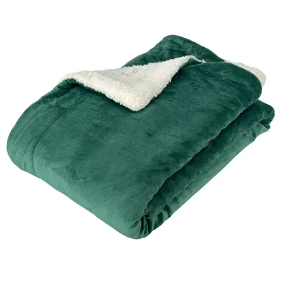 Produktbild von Decke, dicke, flauschige Decke, doppelseitig, Sherpa 150x200 Flaschengrün