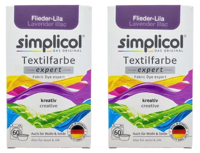 Produktbild von Simplicol Textilfarbe Expert für Kreatives, Einfaches Färben, Flieder-Lila 1707, 2er Pack: Farbe für Waschmaschine Oder manuelles Färben