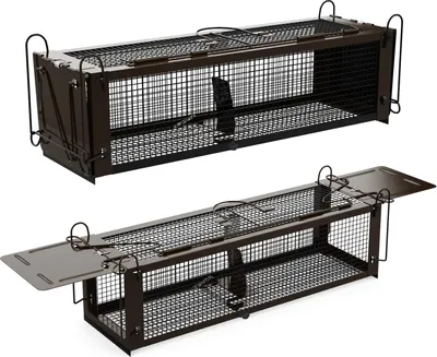 Produktbild von RatzFatz 2MTBSL60, 2x živá pasca Double Pack Large, prémiová pasca na potkany na opakované použitie, živá pasca na myši, 2 dvierka, nahrádza pasce Strike, Dormouse XXL, rukoväť na prenášanie, pasca na zvieratá, na opakované použitie