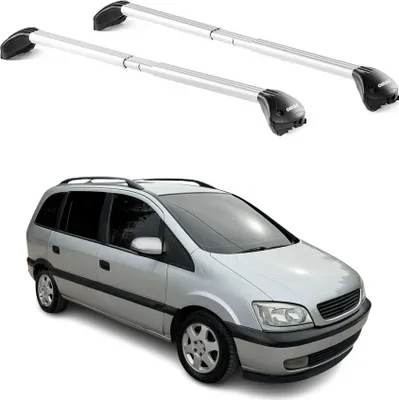 Image de Barres de toit pour Opel Zafira A 1999-2005 5P Gris Argenté 2 pièces ABE