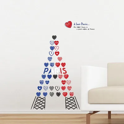 Produktbild von Wandaufkleber Love Paris, 67 x 65 cm, selbstklebend und rückstandsfrei entfernbar
