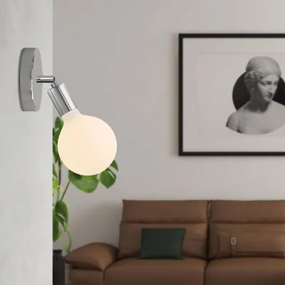 Immagine prodotto di Lampada Fermaluce Snodo in metallo con lampadina Globo Porcellana